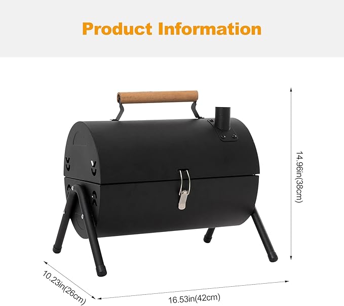 Portable Iron BBQ Grill with Built-In Hob
