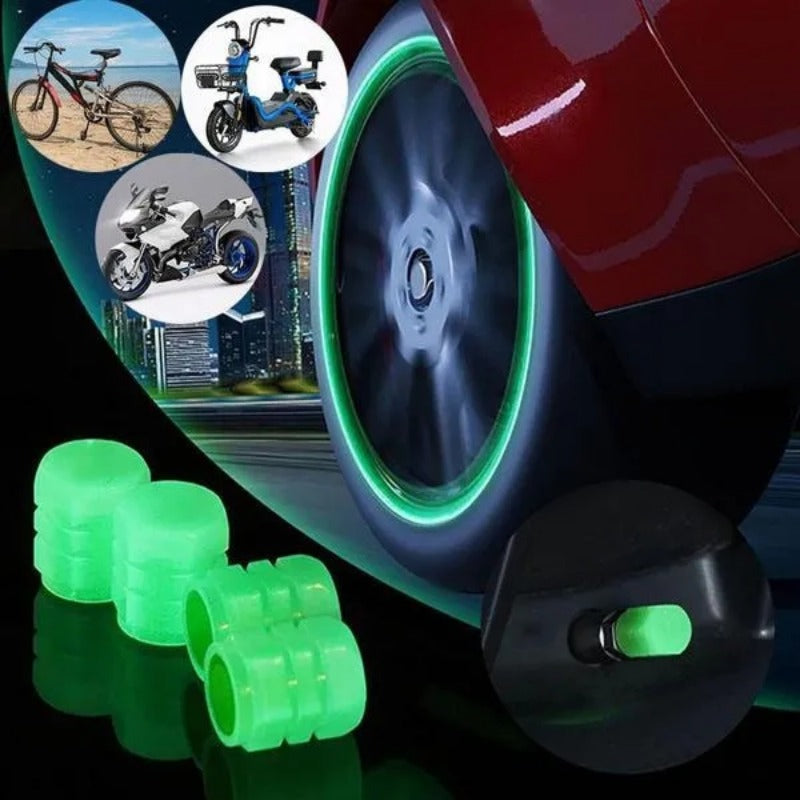 Car Luminous Tire Valve Caps – LED Light Up (4PCS Set)