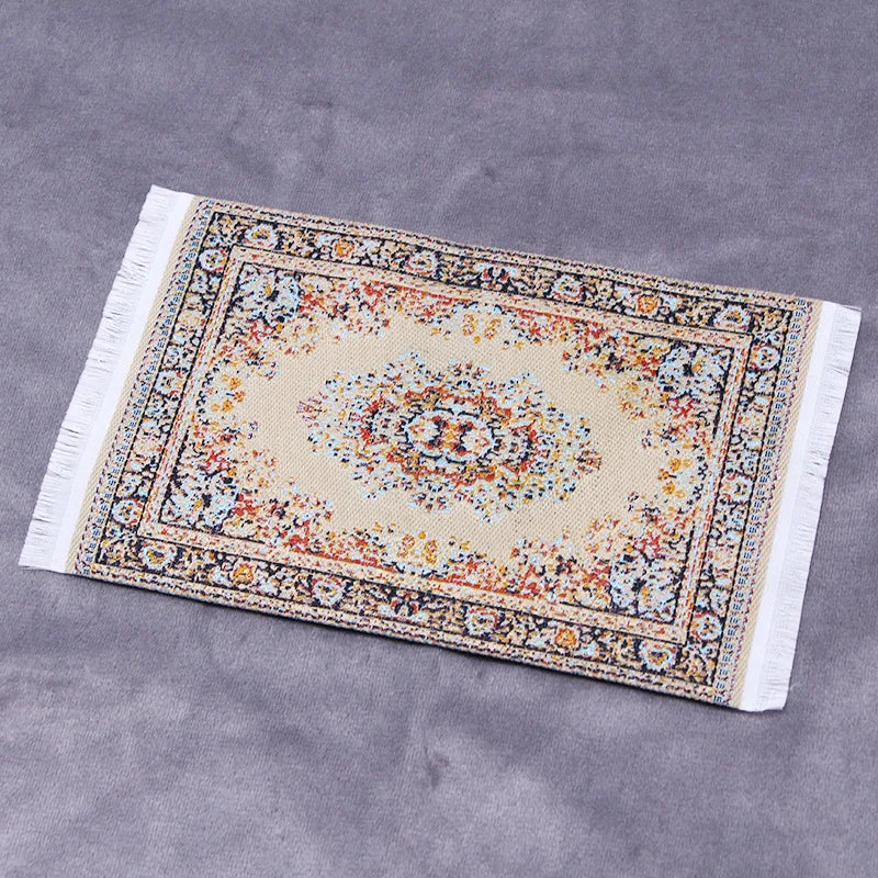 Dollhouse Mini Türkiye Tassel Woven Carpet