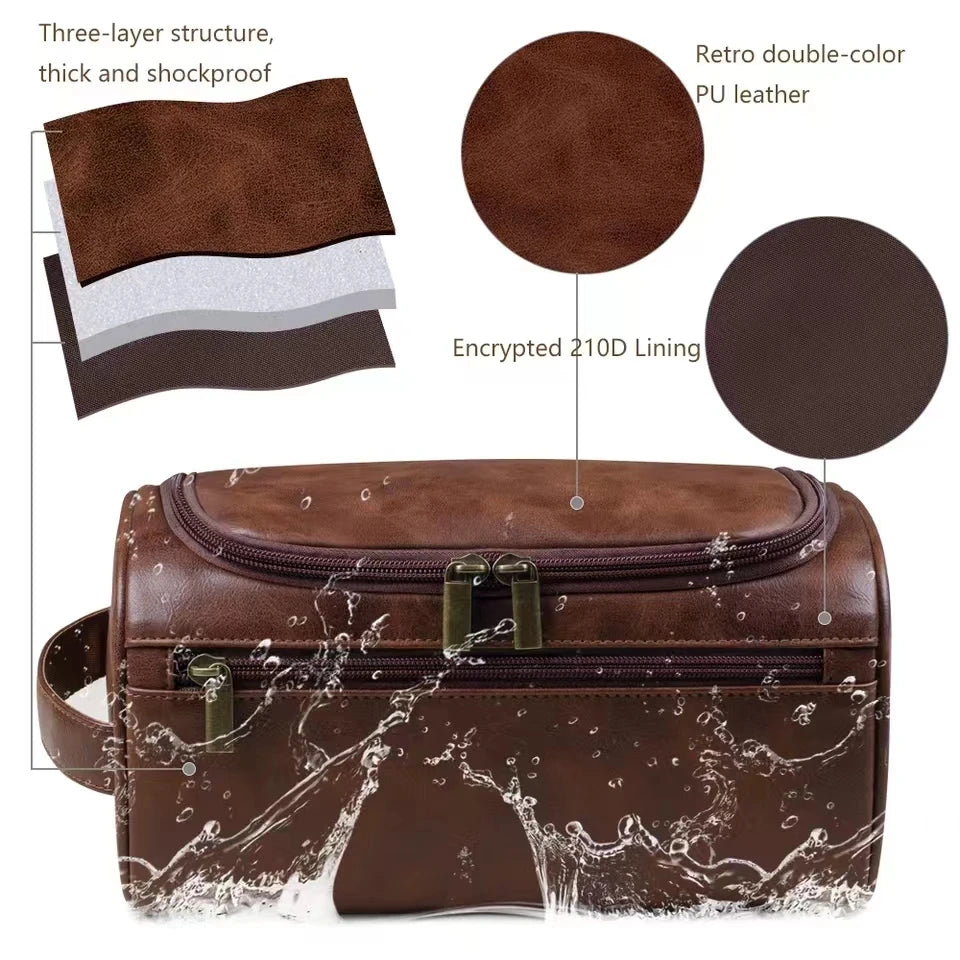 Hanging Travel Toiletry Bag – PU Leather