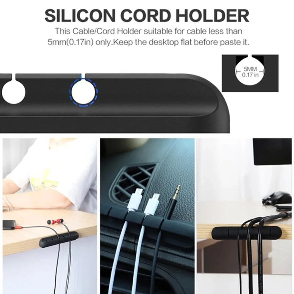 Self-Adhesive Silicone Cable Holder Clips