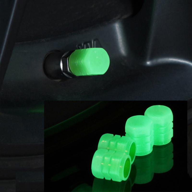 Car Luminous Tire Valve Caps – LED Light Up (4PCS Set)