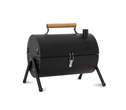 Portable Iron BBQ Grill with Built-In Hob