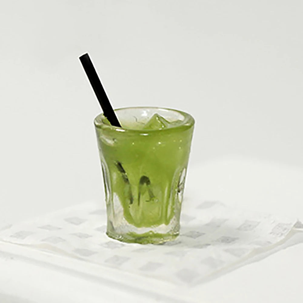 2Pcs Mini Resin Matcha Drink Cups