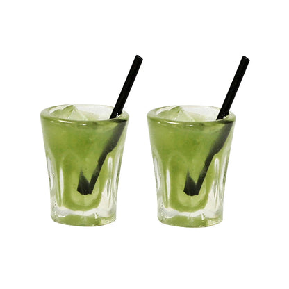 2Pcs Mini Resin Matcha Drink Cups